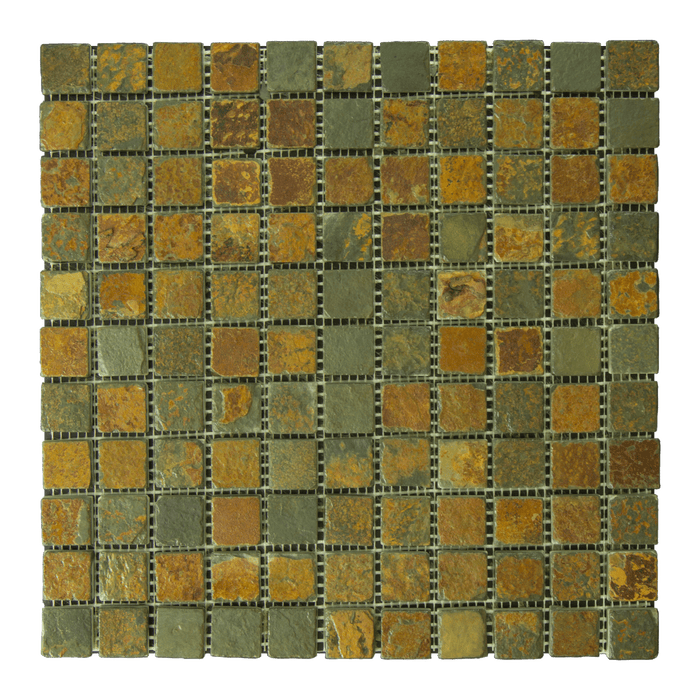 China Multi Color Slate Mosaic - 1" x 1" Tumbled