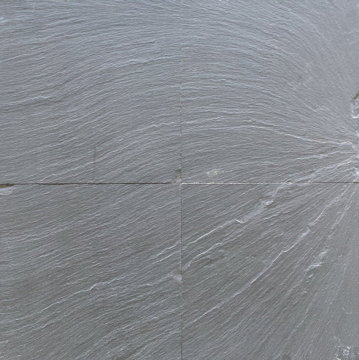 Full Tile Sample - Vermont Black A Grade Slate Tile - 12" x 12" x 1/4" Natural Cleft Face, Gauged Back