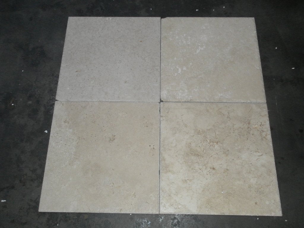 Walnut Travertine Tile - 18" x 18" x 1" Chiseled & Brushed