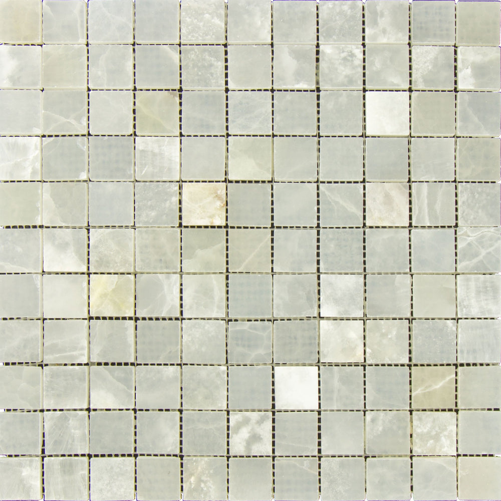 White Onyx Mosaic - 1" x 1" Polished